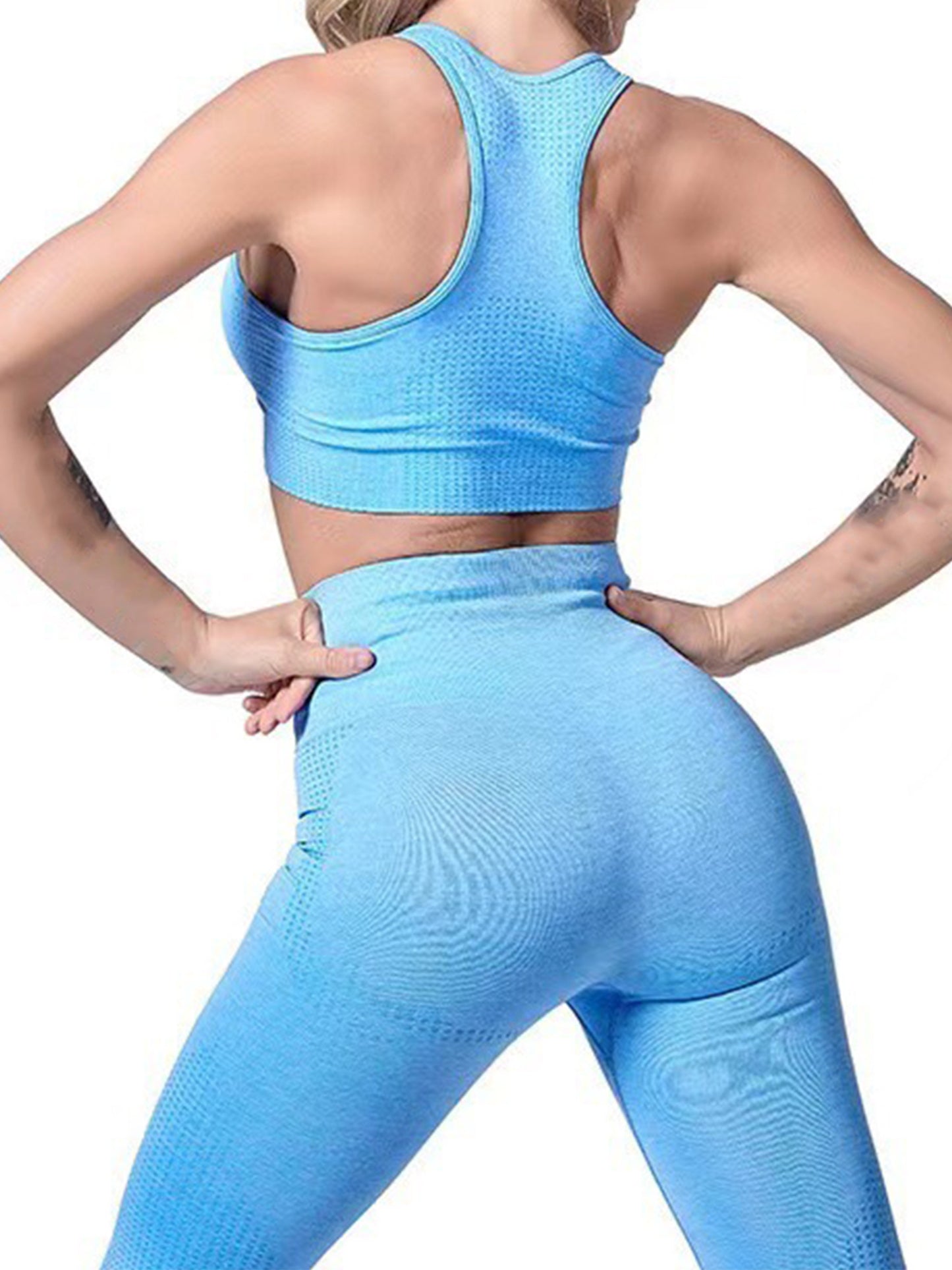 Conjunto de 2 piezas de yoga para mujer, ajustado y adelgazante