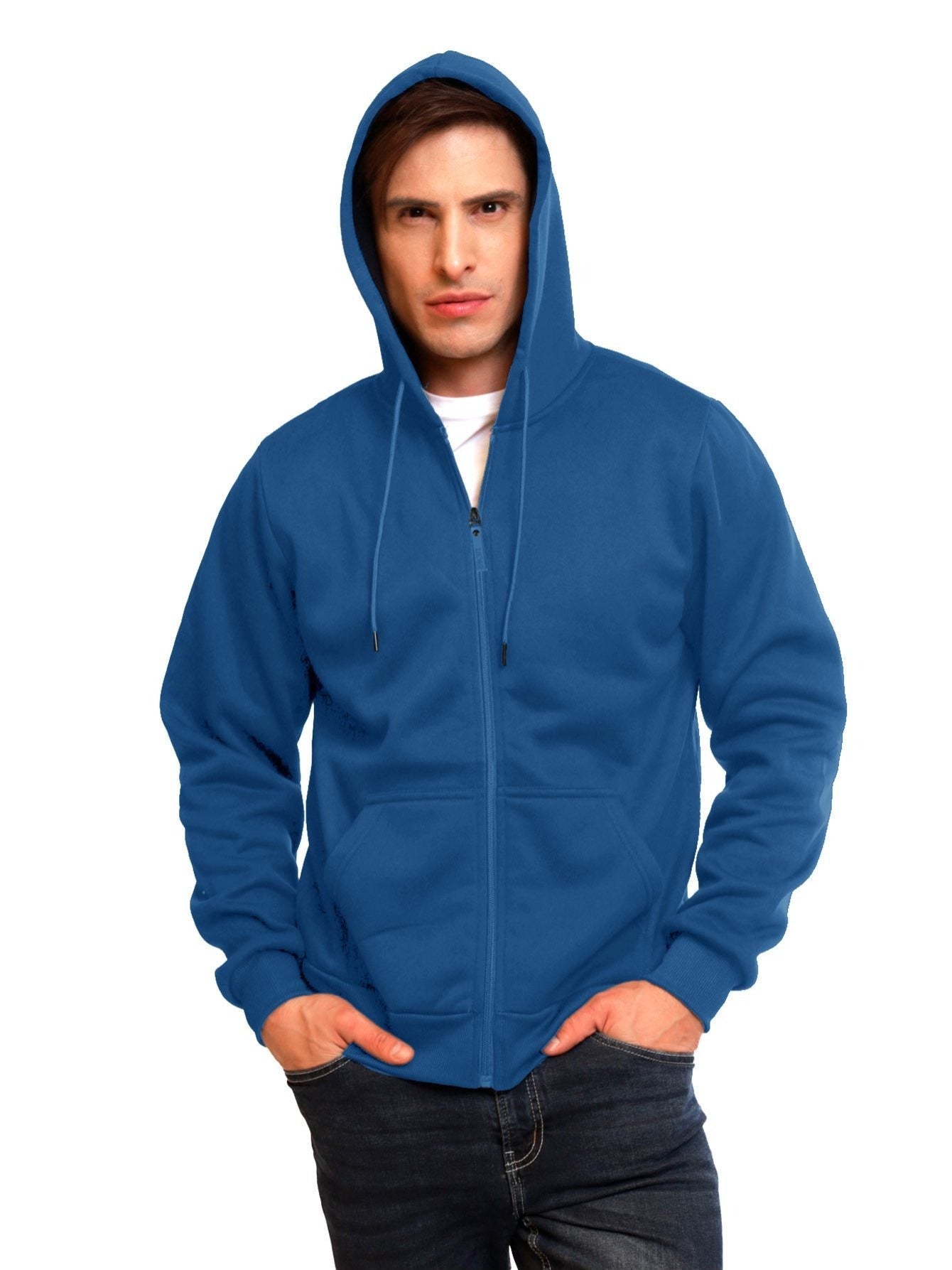 Sudadera deportiva con capucha y cremallera para hombre