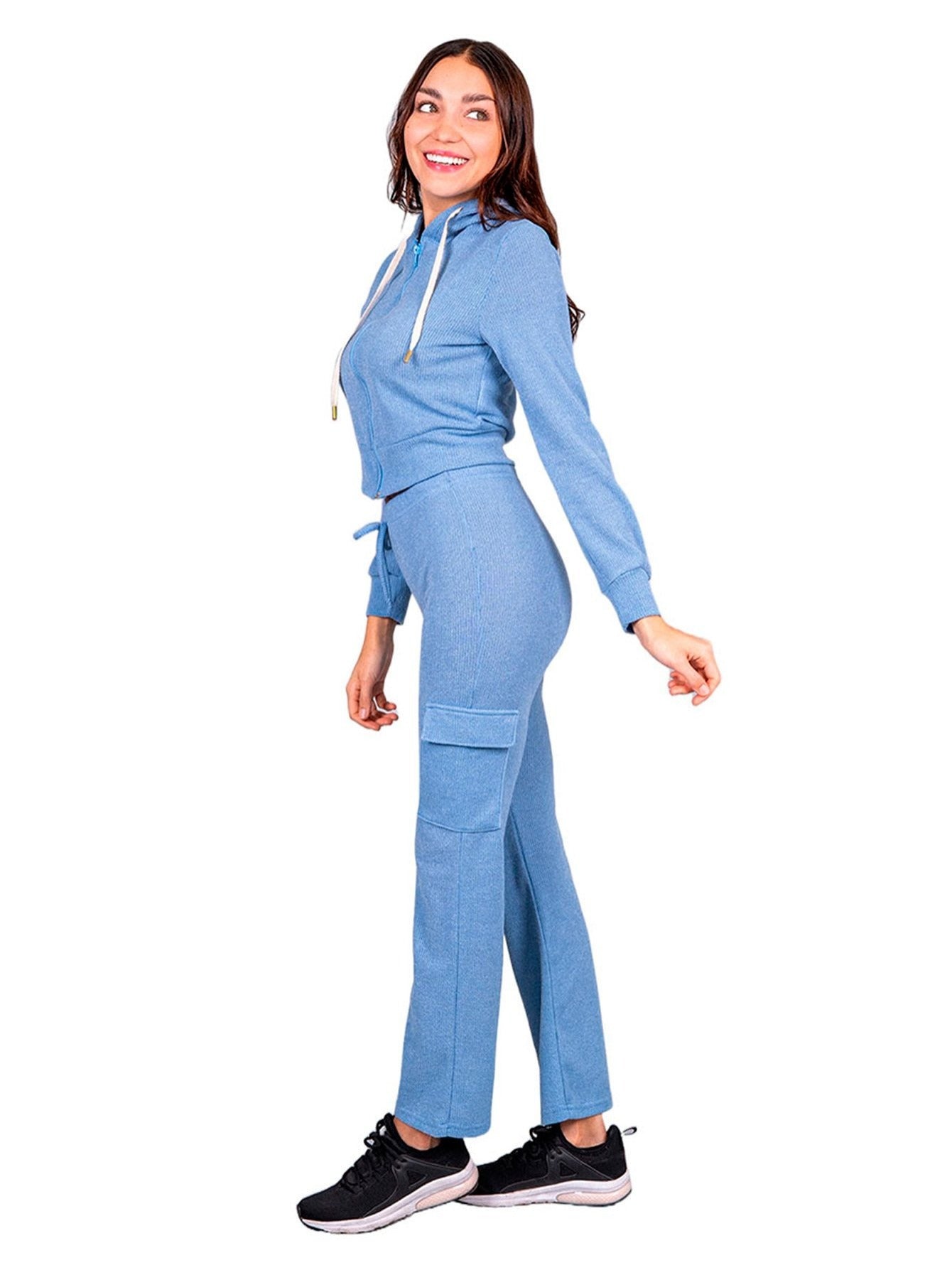 Conjunto de 2 piezas de pantalón y sudadera ultra cómodos para mujer