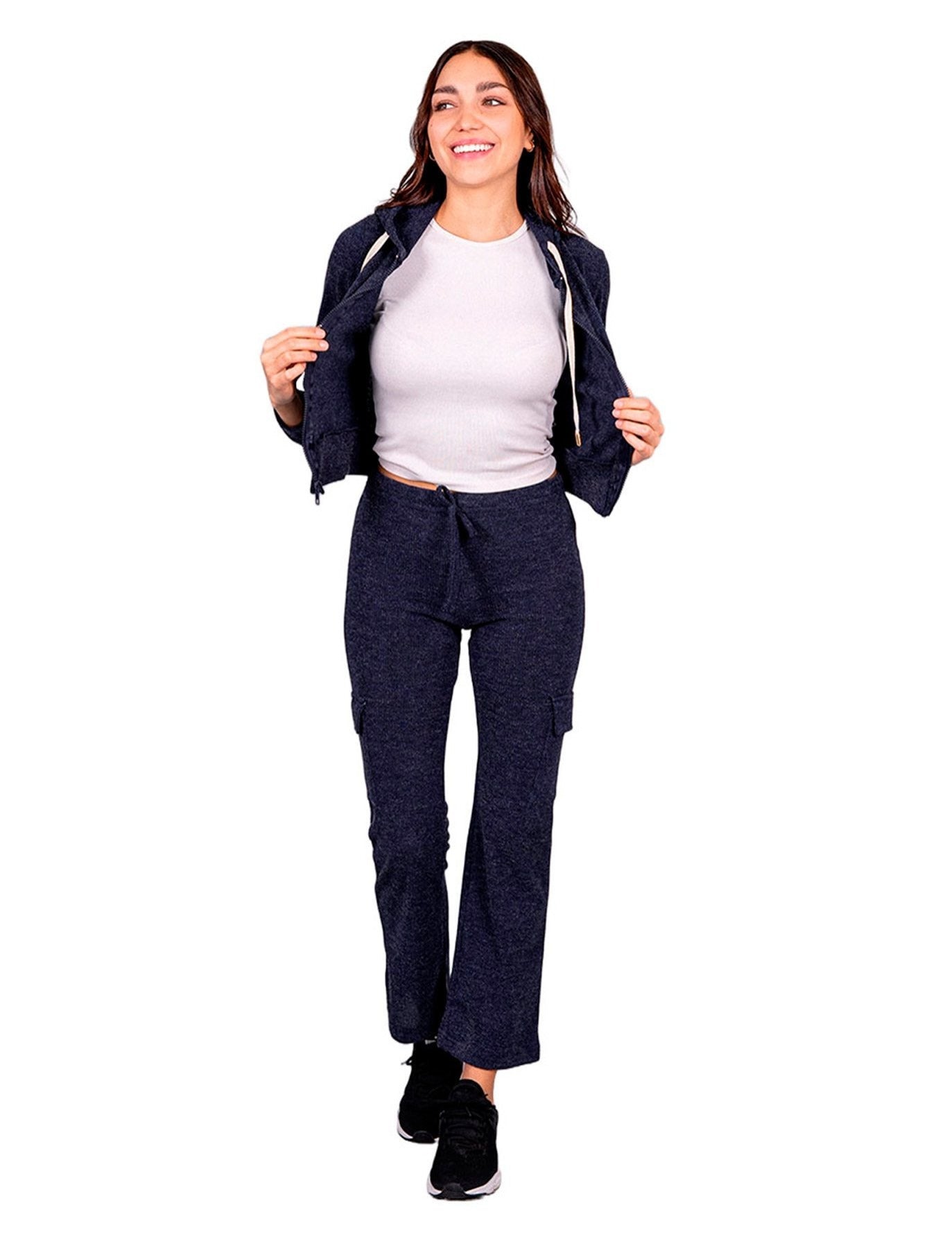 Conjunto de 2 piezas de pantalón y sudadera ultra cómodos para mujer