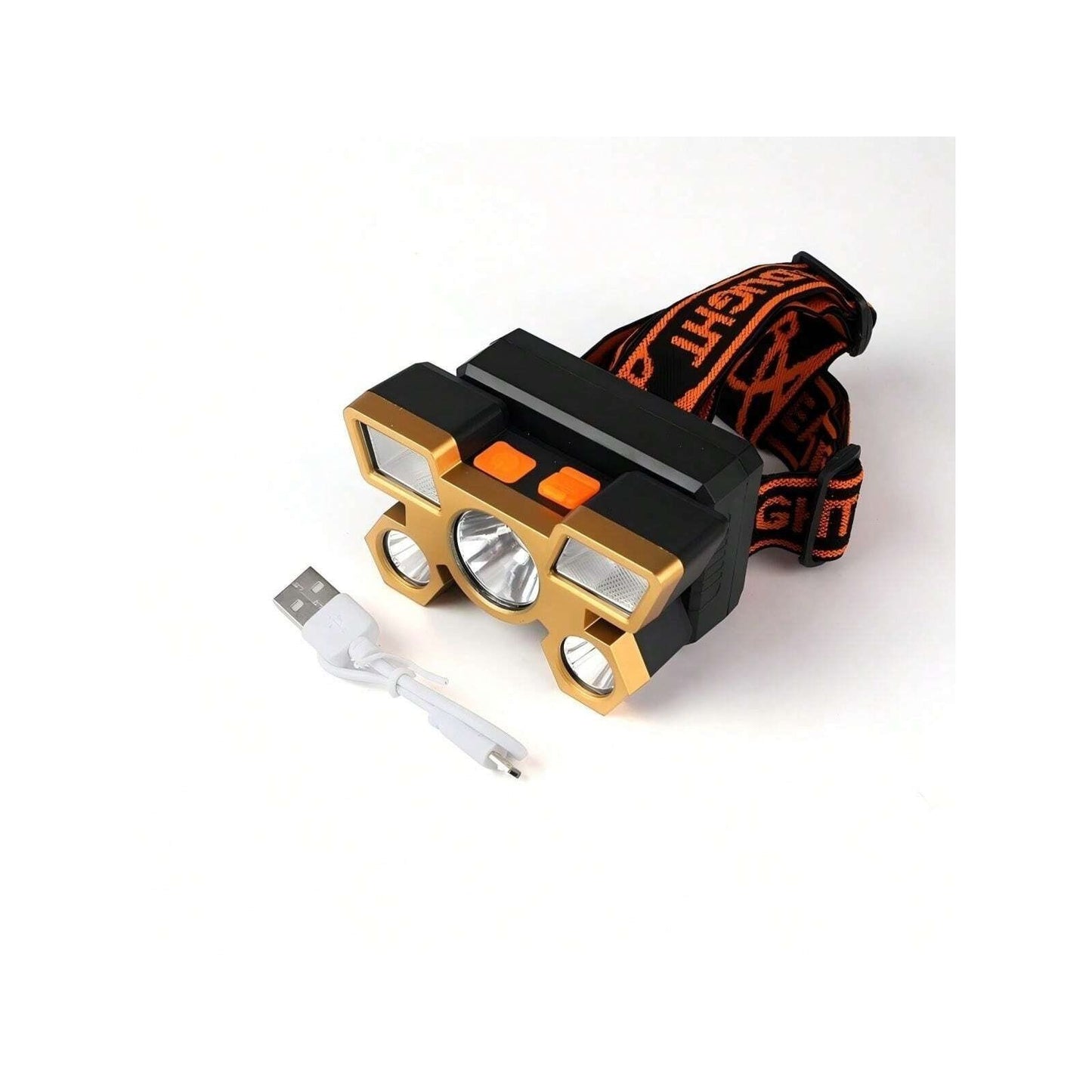 Linterna frontal LED de 5 luces, potente, con carga USB, ideal para deportes al aire libre