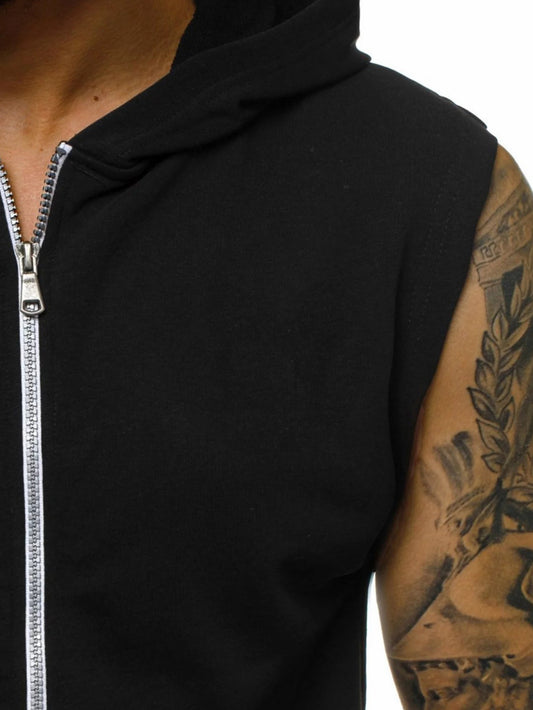Sudadera con capucha sin mangas para hombre