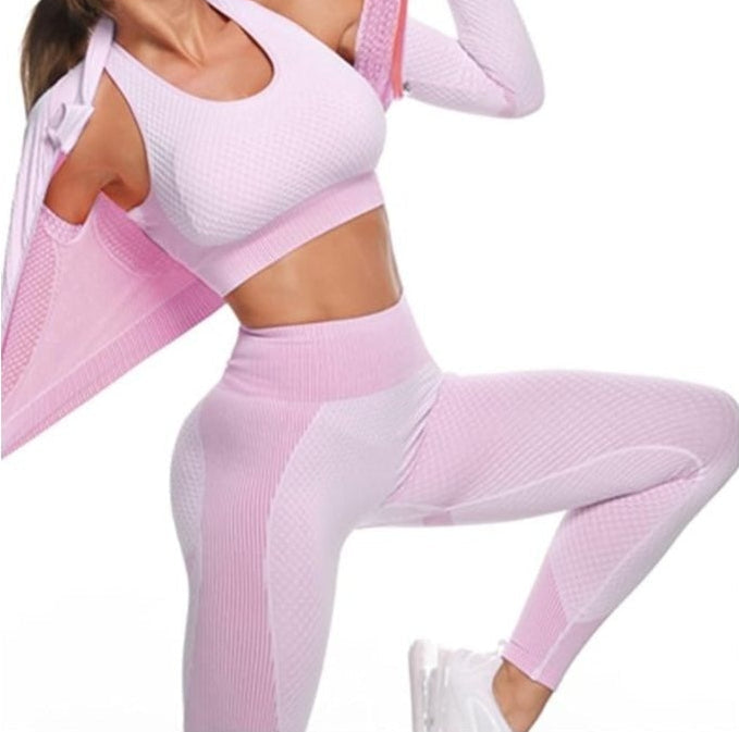 3-piece sports set for women, (Leggings, Sports bra and Sweatshirt)