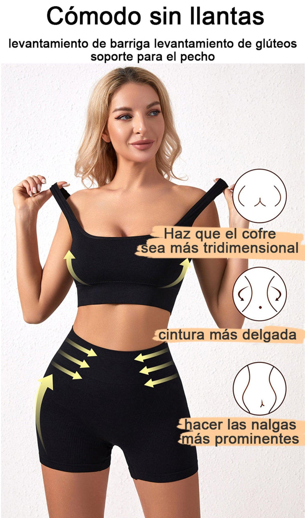 2-piece sports set for women with push-up effect