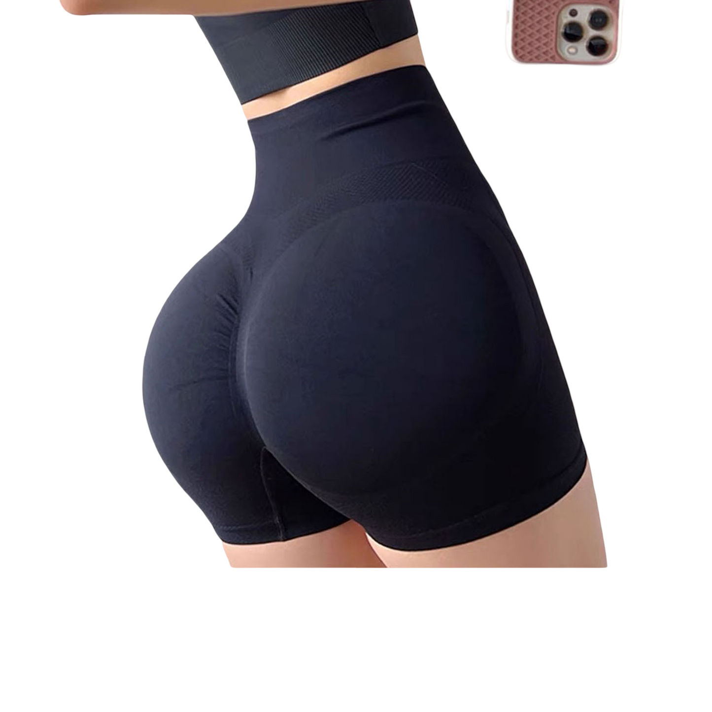 High-waisted, glute-enhancing workout shorts with tummy control
