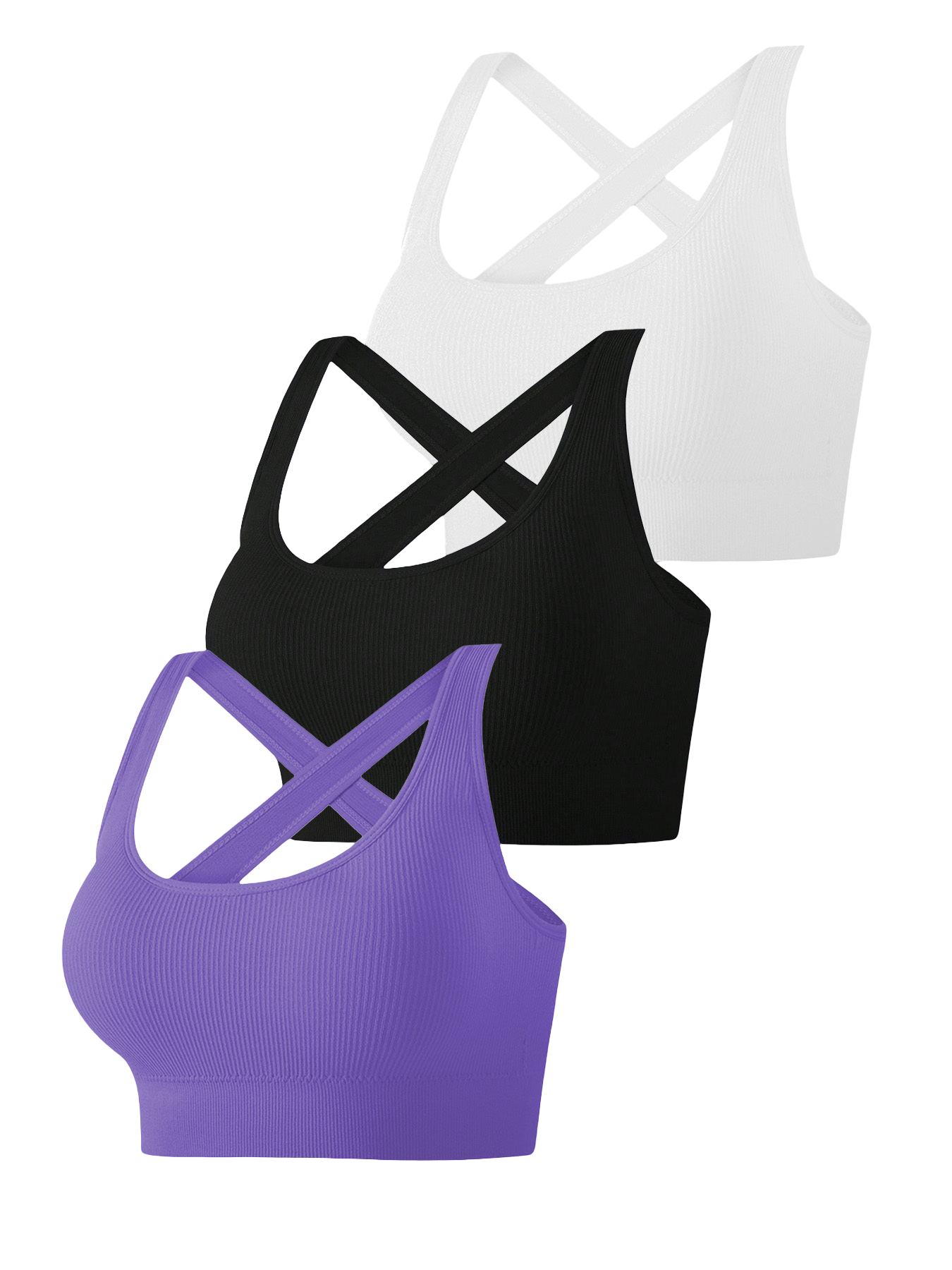 3-Pack Seamless Sports Bras for Women