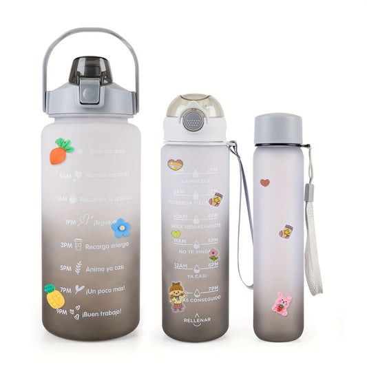 Set of 3 leak-proof sports bottles, 2 L. + 990 ml. + 330 ml.