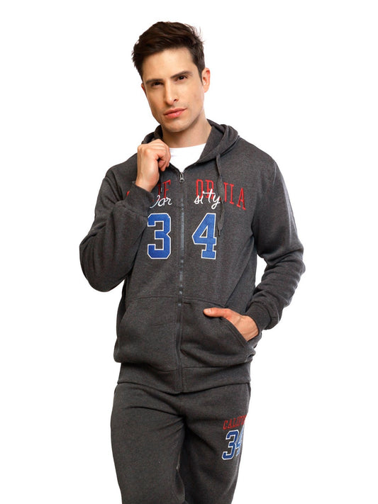Conjunto deportivo de pantalón polar y sudadera con capucha para hombre