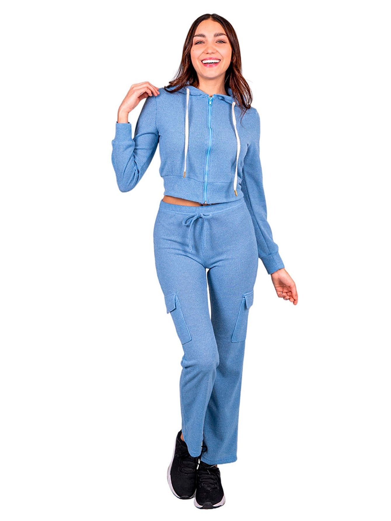 Conjunto de 2 piezas de pantalón y sudadera ultra cómodos para mujer