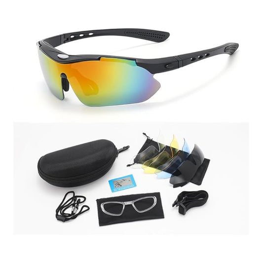 Gafas de sol polarizadas deportivas de ciclismo unisex, con 5 lentes intercambiables