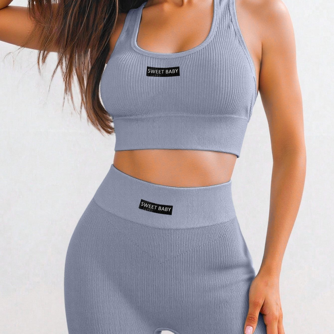 Conjunto deportivo para mujer: Top y Shorts de compresión, transpirable y elástico